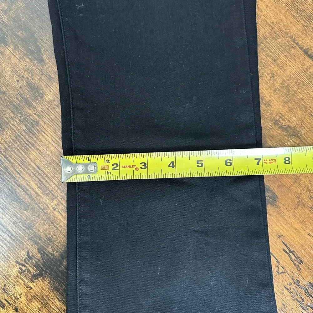 JBD Just Black Denim Flare Jeans Womens‎ 25 Black Raw Hem High Rise Stretch
